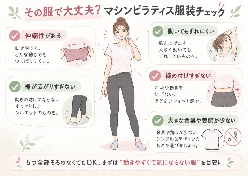マシンピラティス初心者の服装チェックリスト